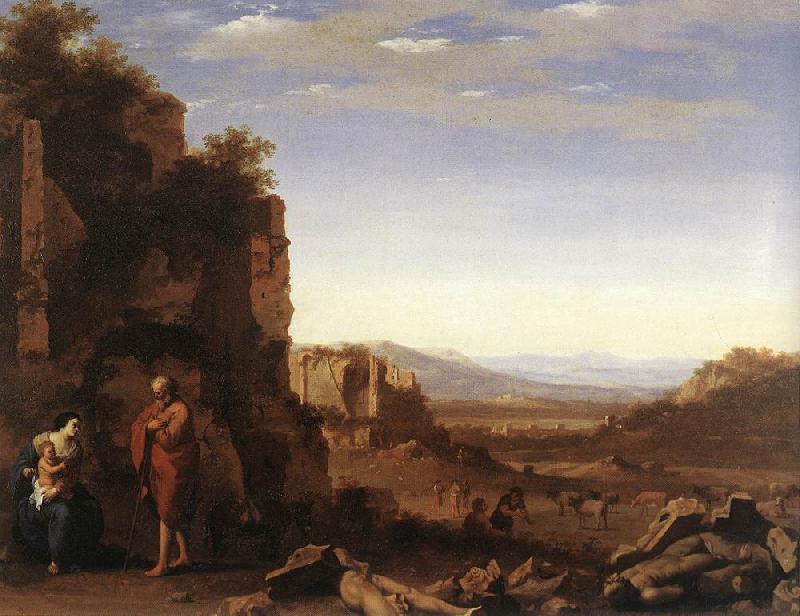 POELENBURGH, Cornelis van Rest on the Flight into Egypt af oil painting image